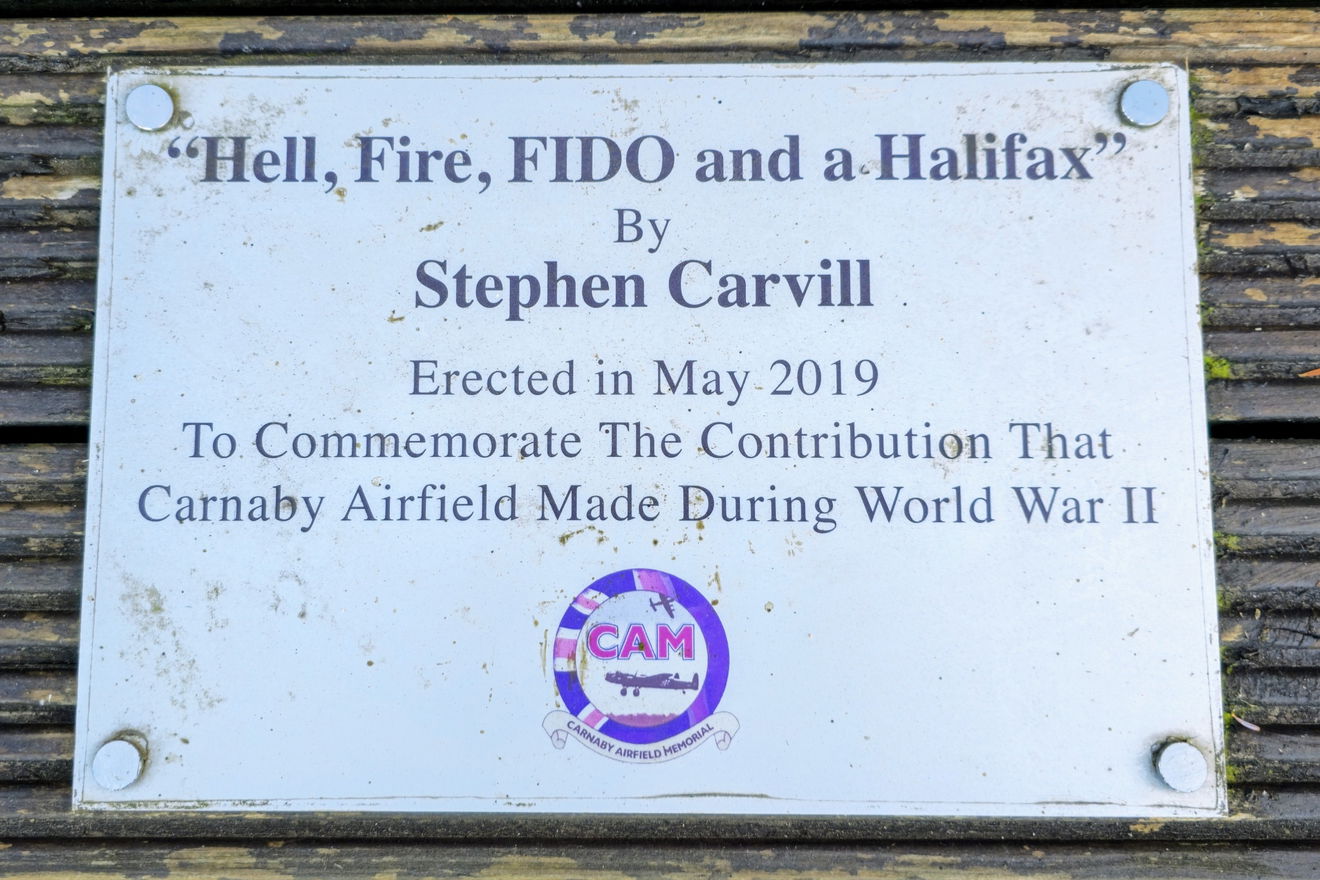 Plaque on Carnaby Airfield Memorial