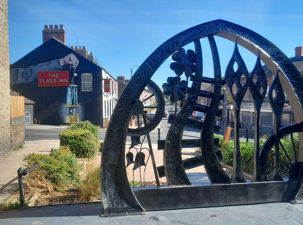 Ushaw Moor Village Sign And Miners Lamp Mural