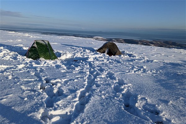 Winter camping on the Cheviot plateau