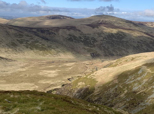 Auchope Cairn And Cheviot Summit From Mounthooly